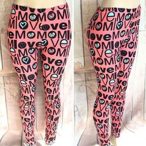 LOVE MOM pink Leggings New